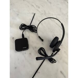Wireless Mono Black Headset with USB Hub